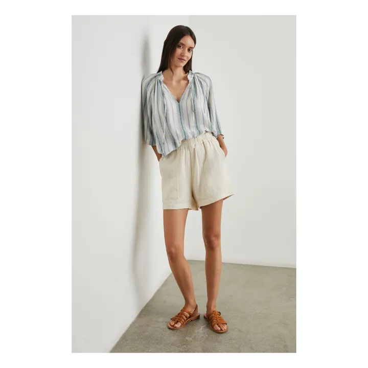 Rails Blouse Eveline Rayures Lin | Bleu ciel