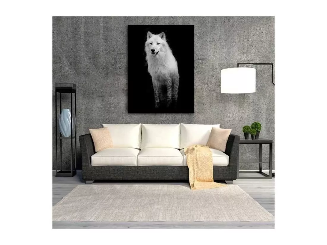 Tableau Loup blanc - 50 x 70 cm