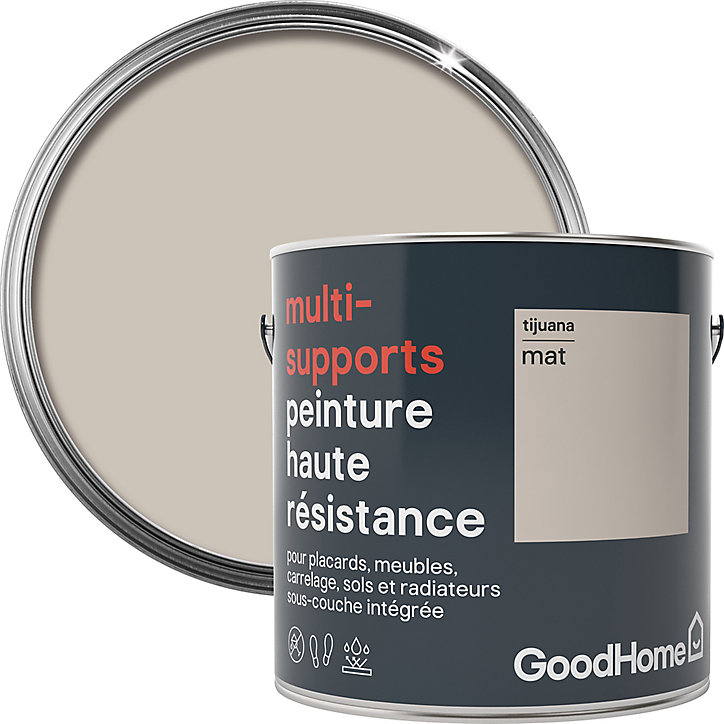 Peinture haute résistance multi-supports GoodHome beige Tijuana mat 2L