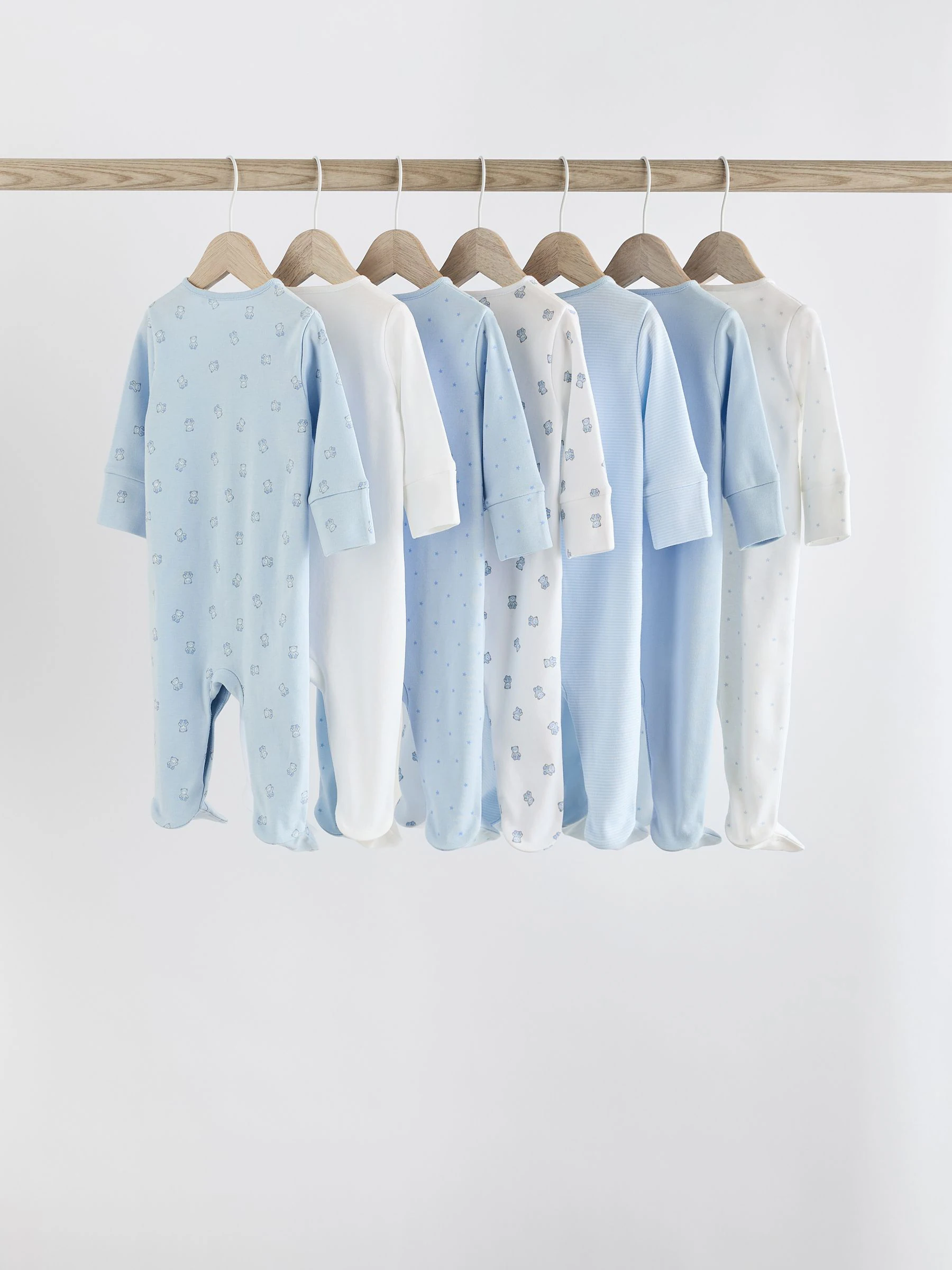 Blauw - Babypyjama met berenprint (0-2jr)