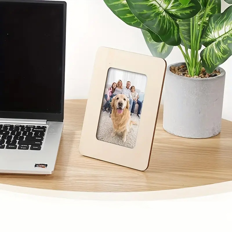 (19x14cm) Holz Bilderrahmen DIY Home Deko Bastel Fotorahmen zum Bemalen / Bekleben - Braun