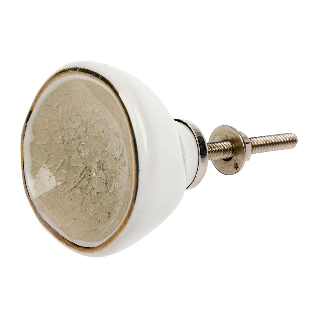 Bouton de meuble céramique effet craft