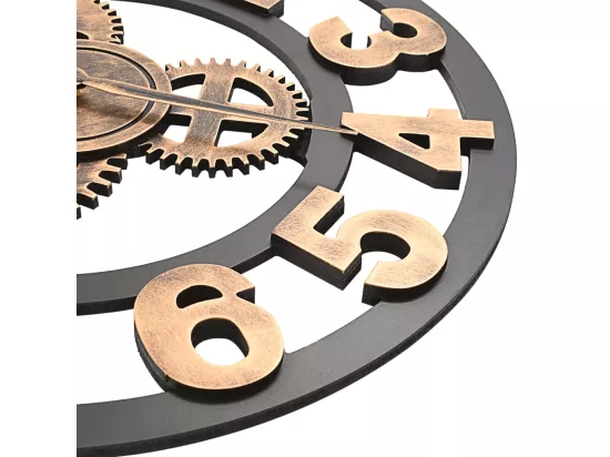 Horloge murale Métal 58 cm Doré et noir