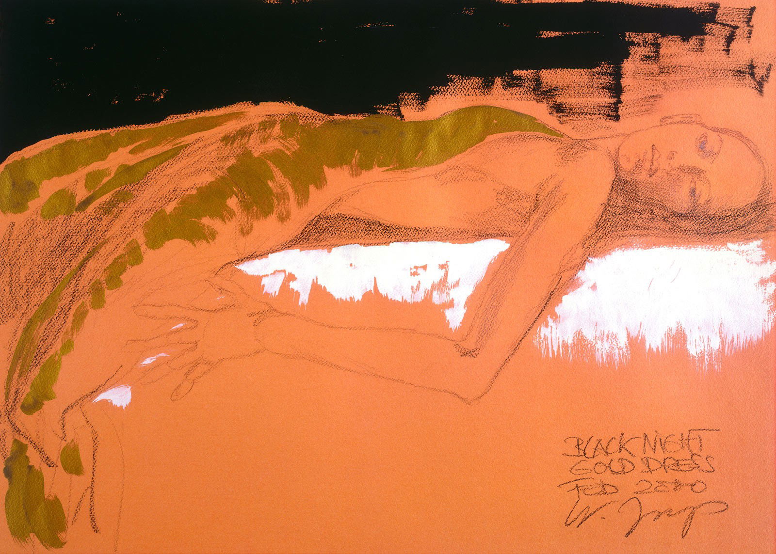 Black Night - Gold Dress by Wolfgang Joop - Limited Edition. Edition of: 100. Signed.