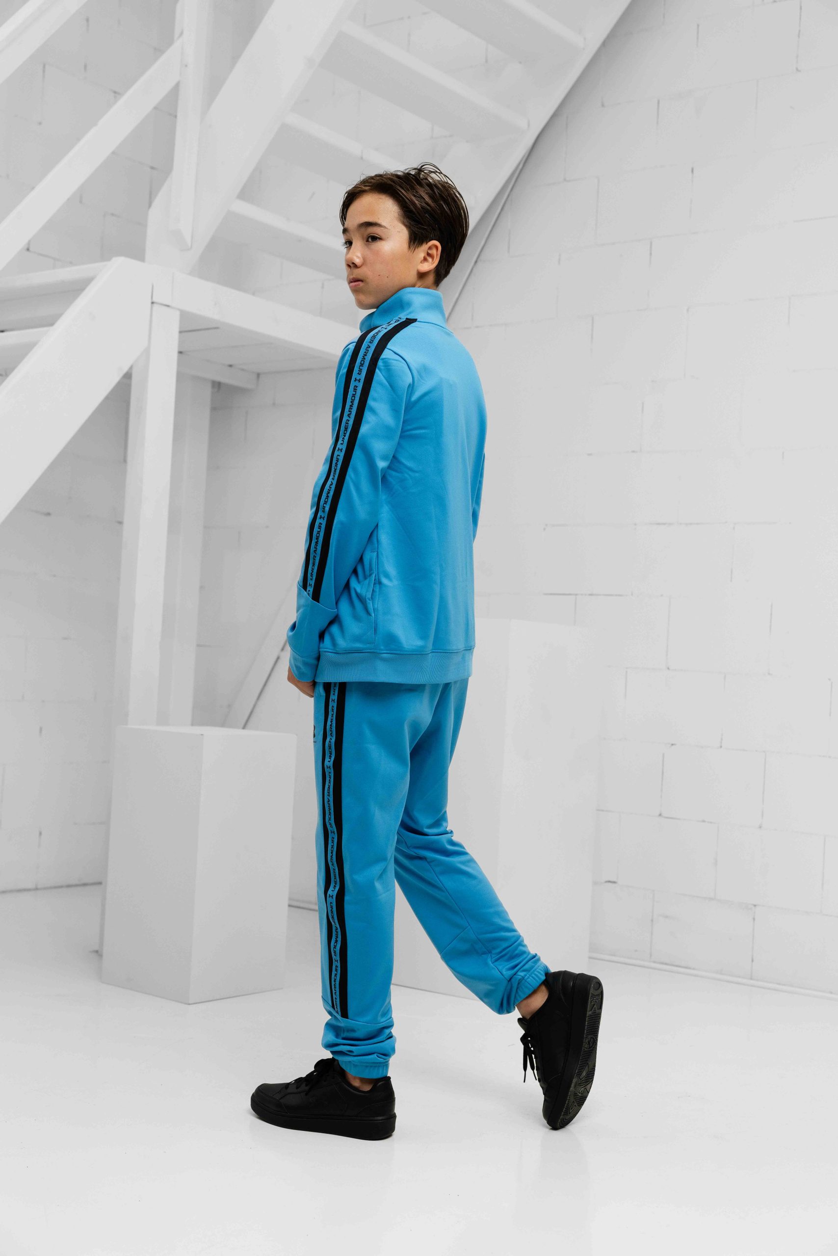 Under Armour Icon Knit Trainingspak Kids Blauw