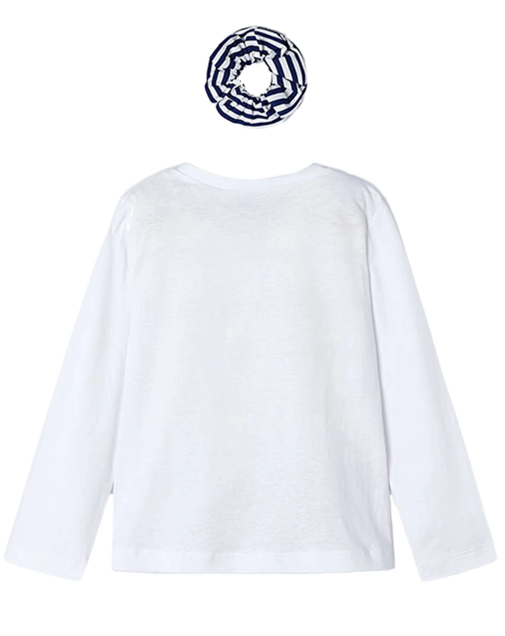 Langarmshirt SHOES mit Haargummi in weiß/blau
