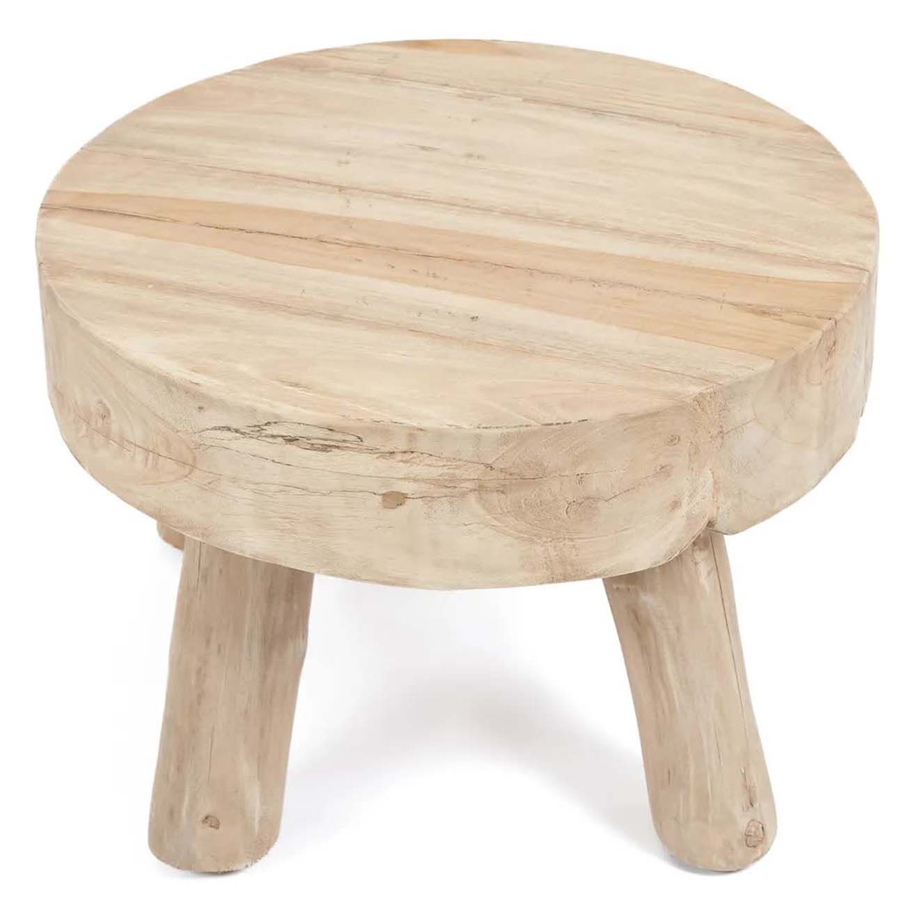 Bazar Bizar Table d'Appoint Rodhes naturelle - 45x45x30 cm