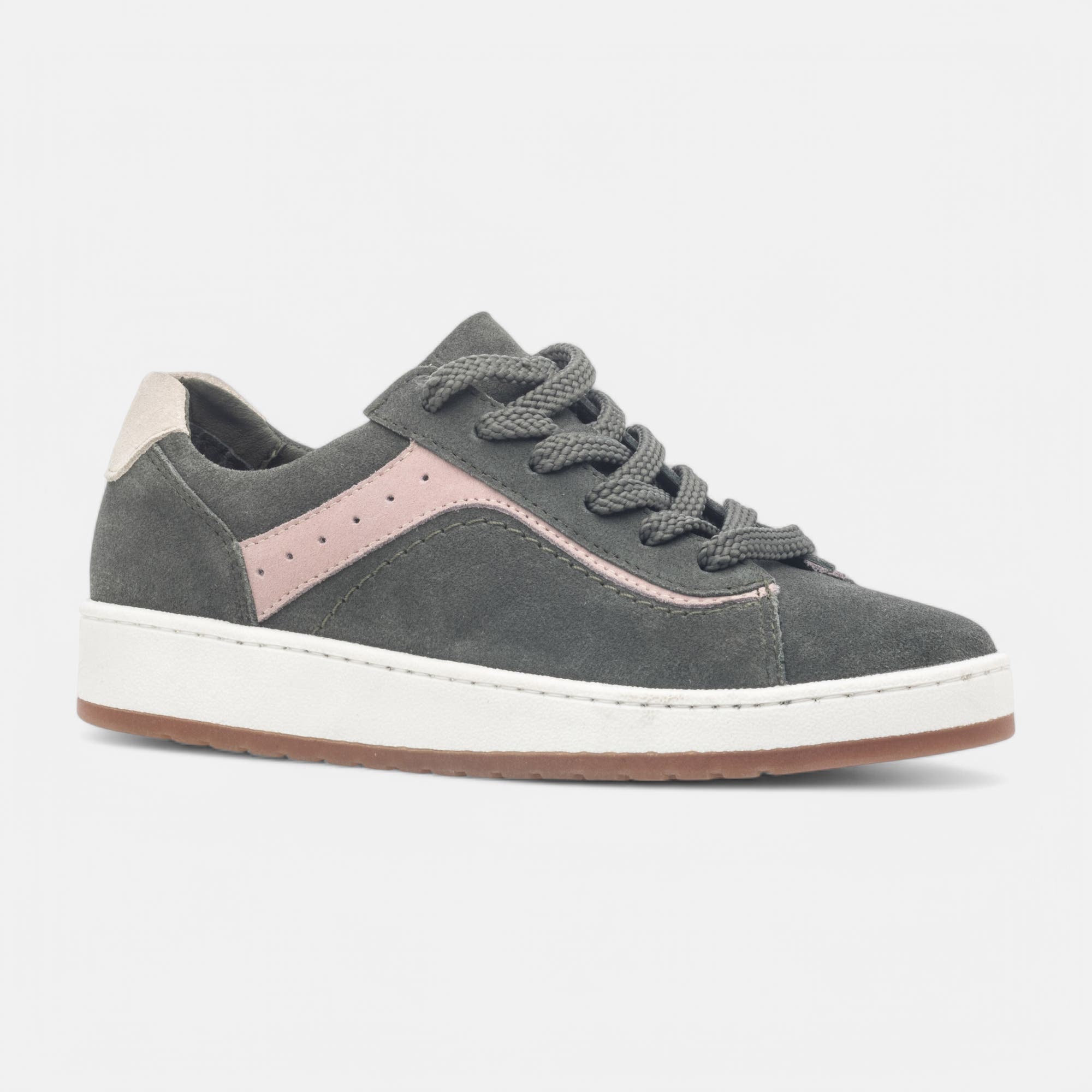 Baskets basses Femme en cuir kaki