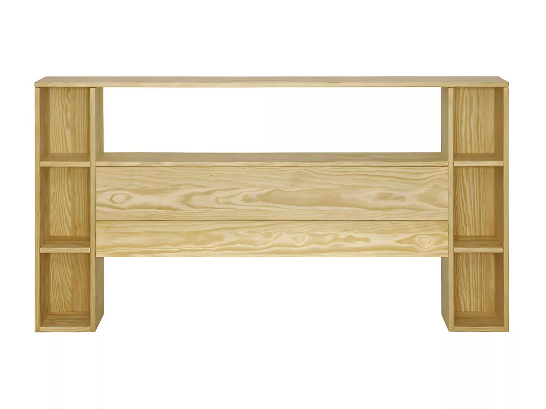 Tête de lit avec rangements 120 cm bois massif bois naturel LOU