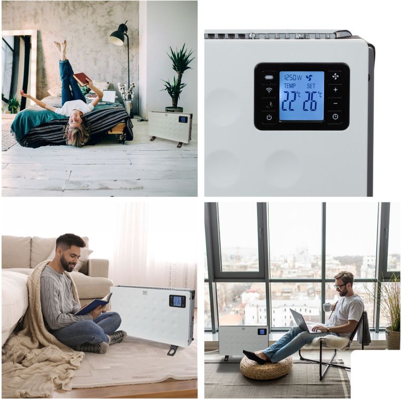 Perel Smart Convectorkachel, voor binnen, drie warmtestanden, 2000 W