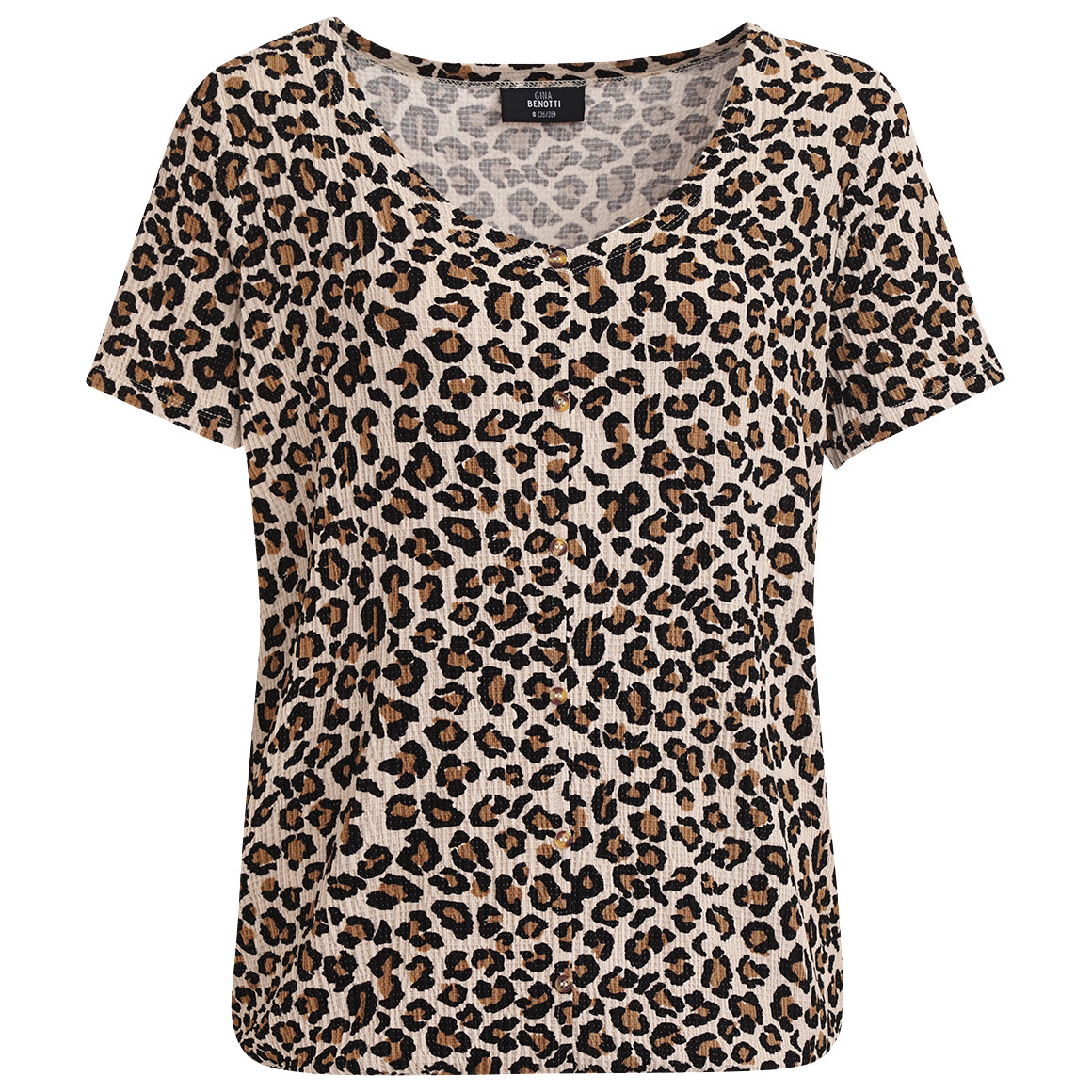 Gina Benotti Damen T-Shirt mit Strukturmuster beige / braun