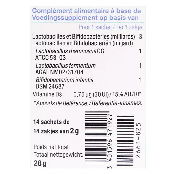 Probióticos infantis Nutergia Ergyphilus, 14 sachês