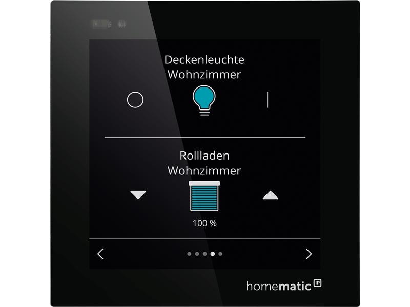 Homematic IP Smart Home Wired Glasdisplay Plus Zum Steuern von Heizungen, Leuchten, Rollläden und Jalousien – HmIPW-WGD-PL