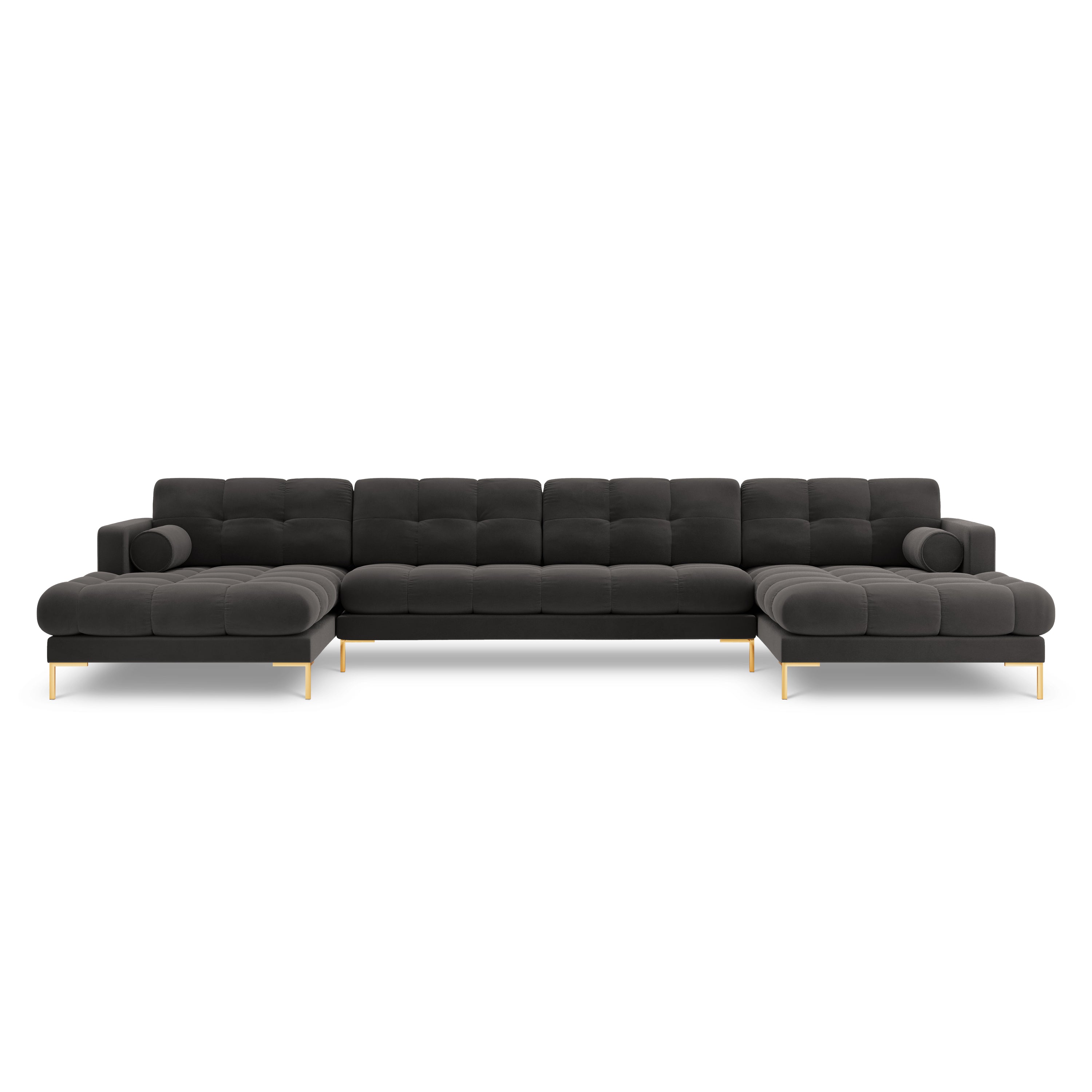 Cosmopolitan Design Bali U-bank - Donkergrijs / Goud