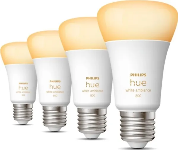 Philips Hue White Ambiance - E27 pærer - 4-pak
