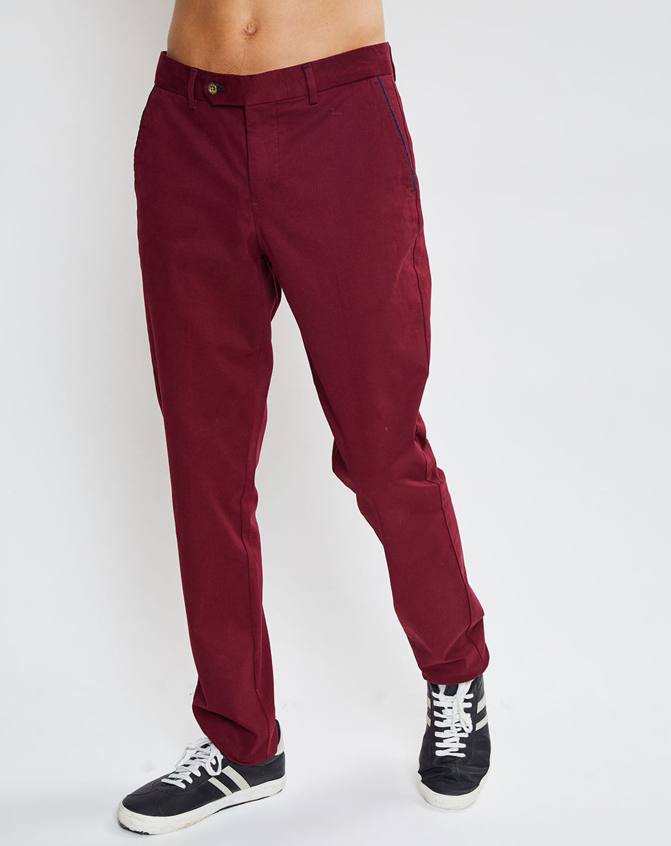 Hackett London Pantalon chino Gans contraste poche bordeaux
