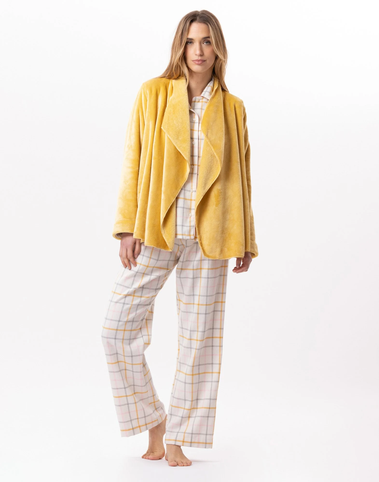 ESSENTIEL 873 - Veste en peluche flanelle | Jaune