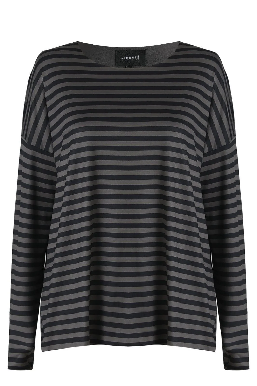 Liberte Alma-Ls-Top 9504 grey black stripe