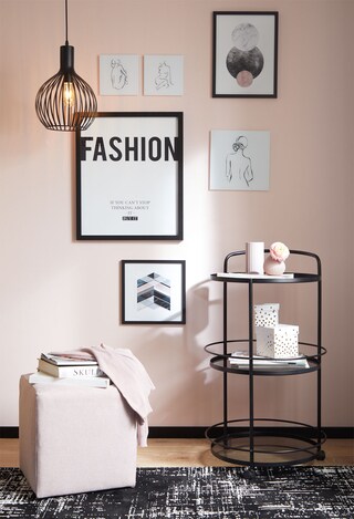 Hocker MAYFAIR Stoffbezug beige