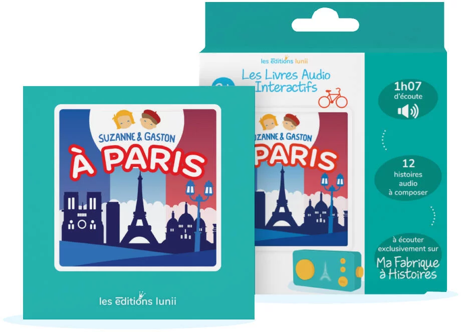 LUNII - SUZANNE ET GASTON A PARIS - LIVRE AUDIO INTERACTIF A ECOUTER SUR CONTEUSE MA FABRIQUE A HISTOIRES