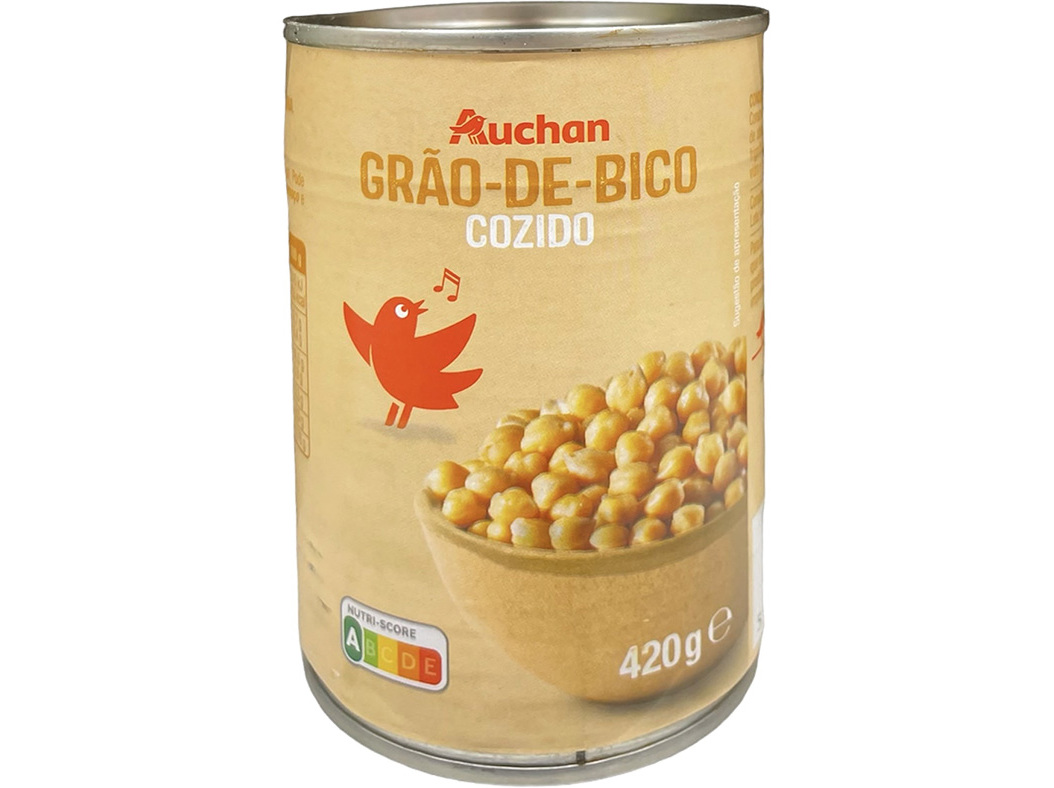 GRÃO DE BICO AUCHAN COZIDO 420(260)G