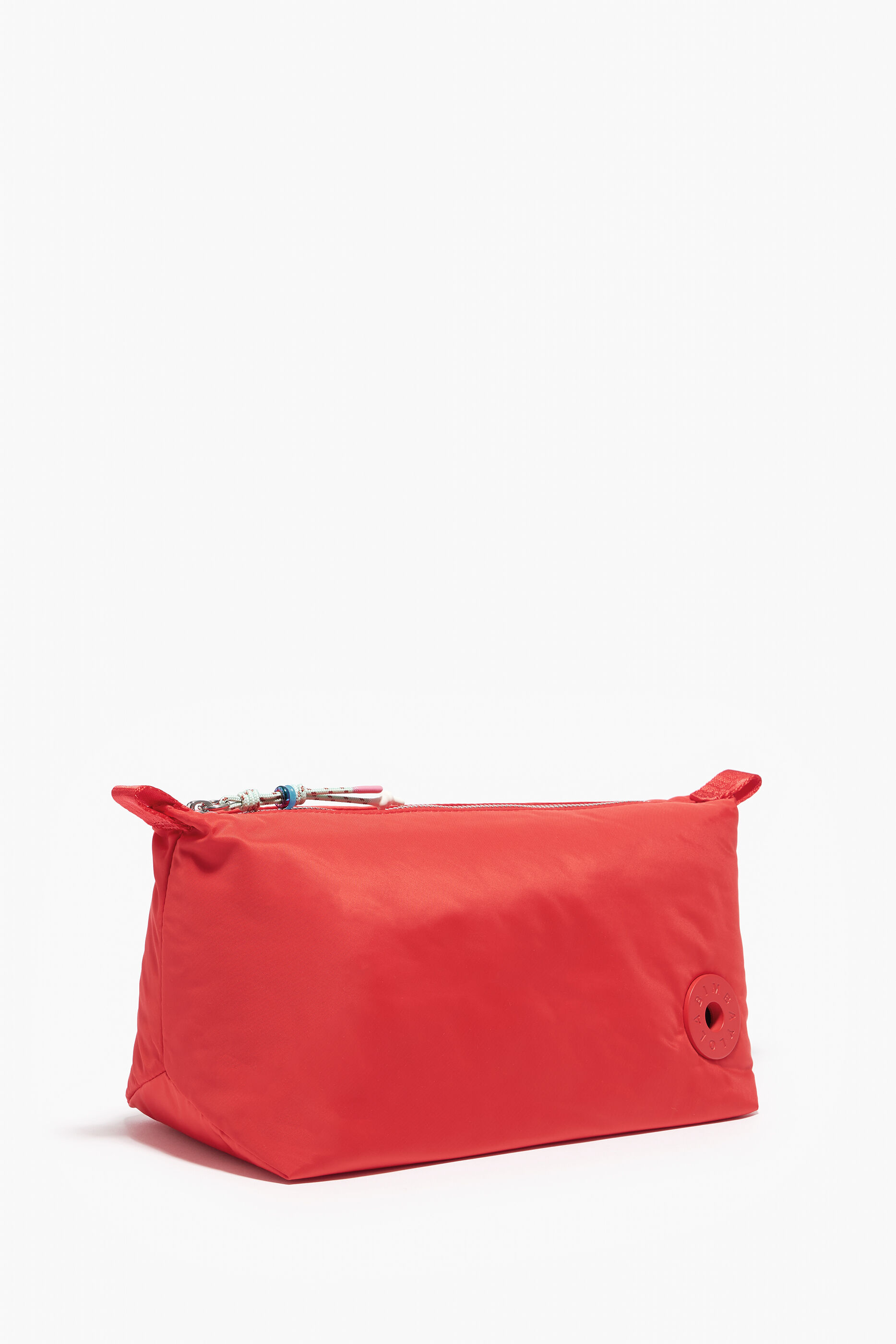 Nécessaire trapezoidal tamanho G em nylon cor tomate