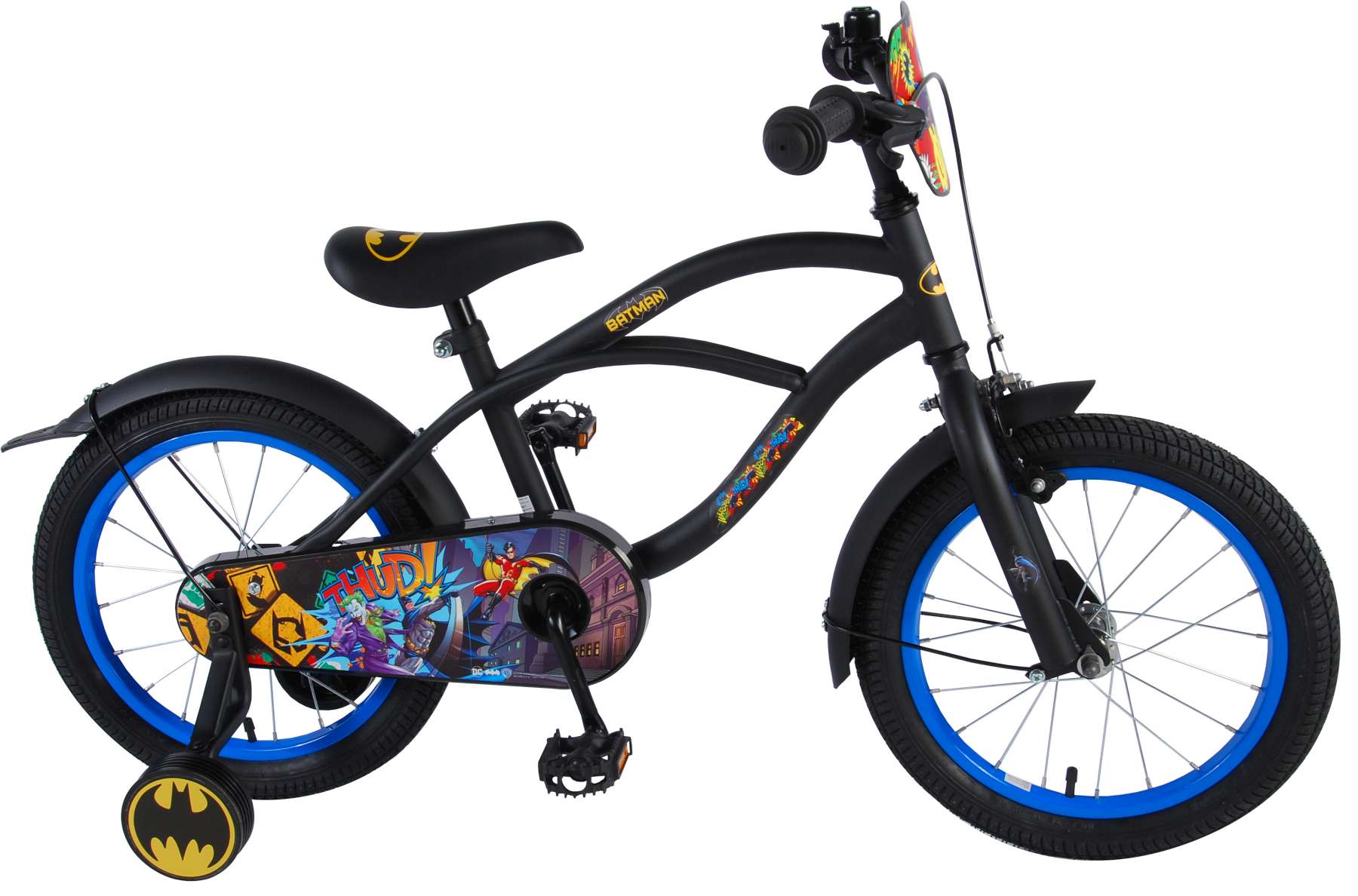 Kinderfahrrad Batman für Jungen 16 Zoll Kinderrad in Schwarz