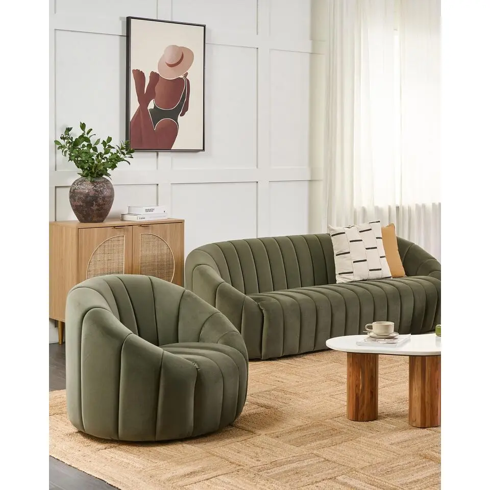 MALUNG - Fauteuil - Donkergroen - Fluweel