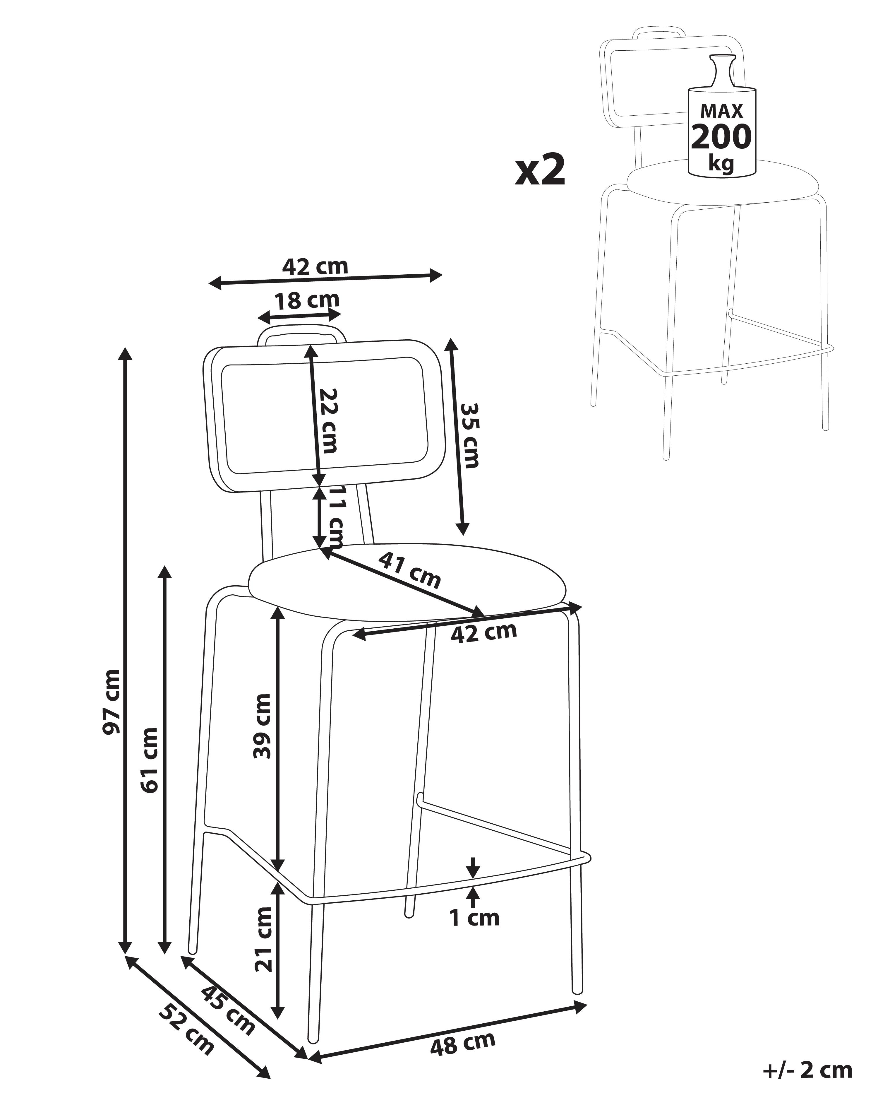 Set van 2 barstoelen ADELANTO Lichtbeige