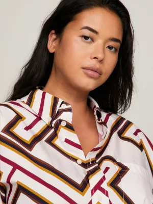 Camisa Tommy x Pendleton Curve Prep Valley Stripe TH Monogram