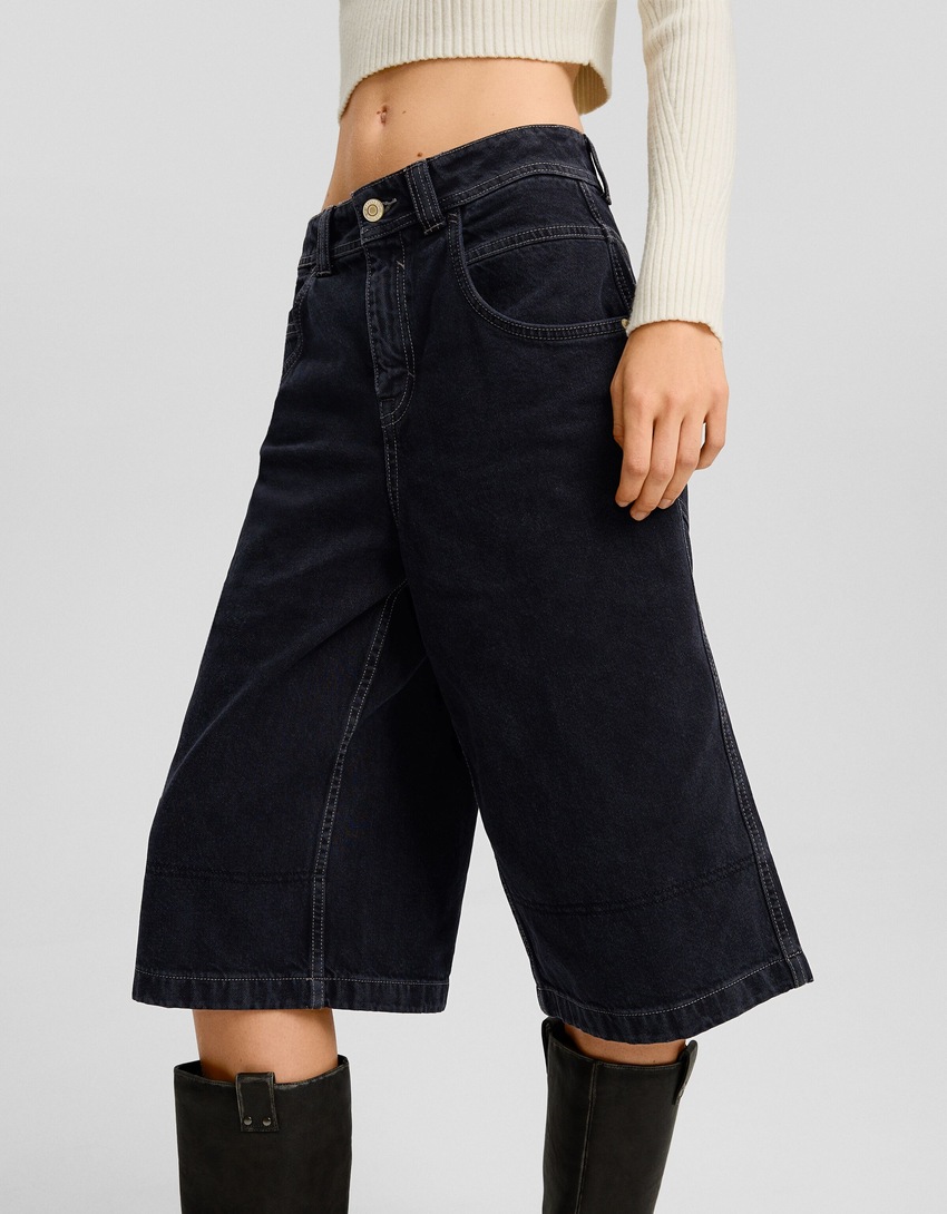 Bermudas largas de sarja