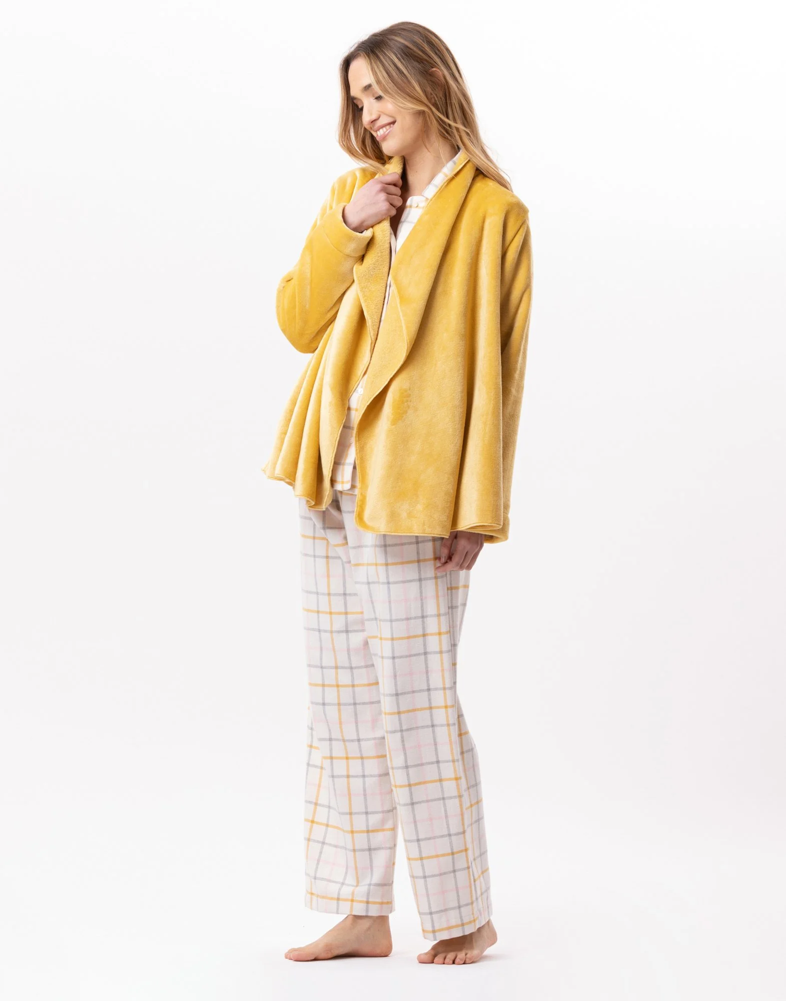 ESSENTIEL 873 - Veste en peluche flanelle | Jaune