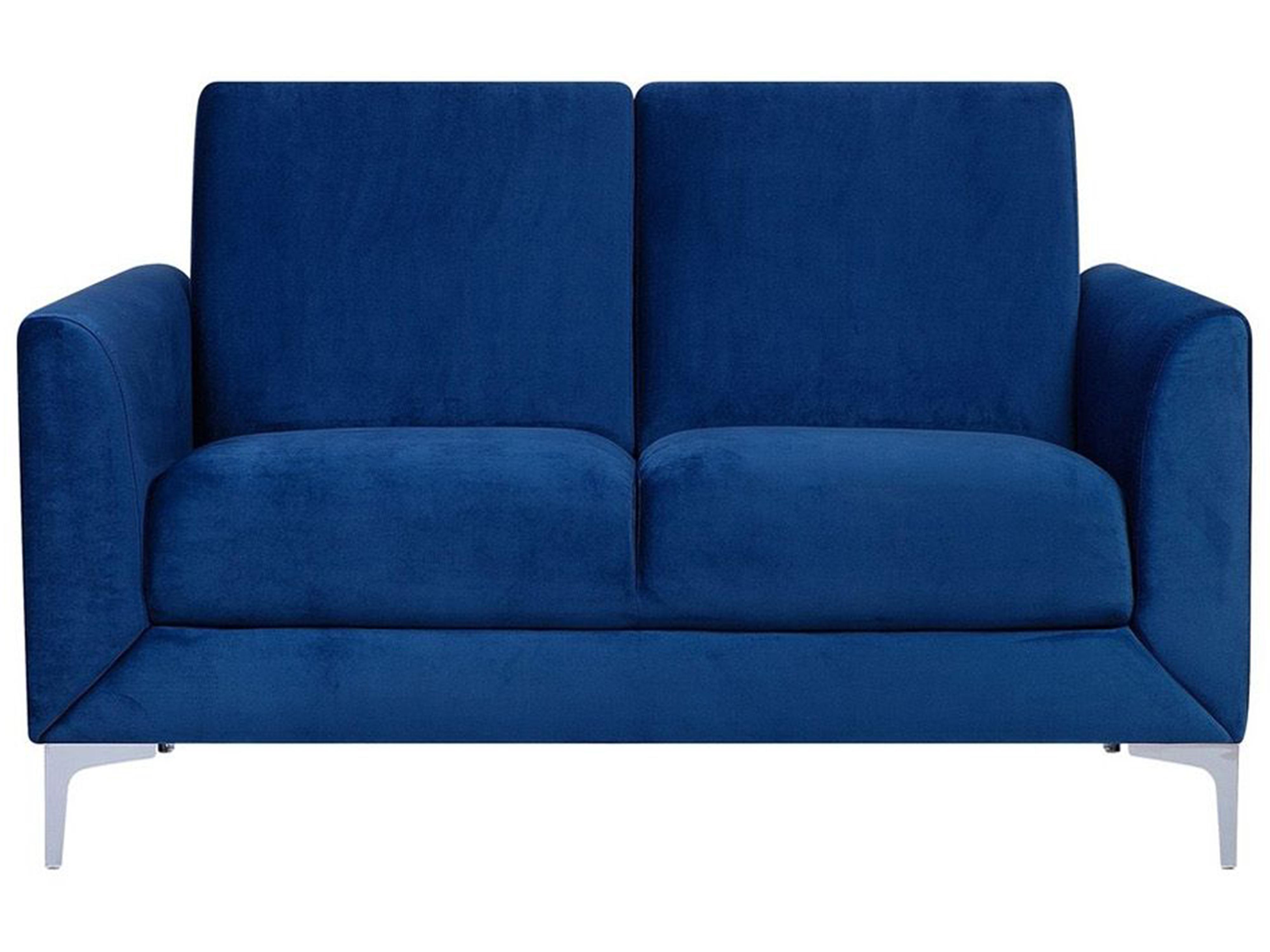 Bank 2-zits FENES Fluweel Marineblauw