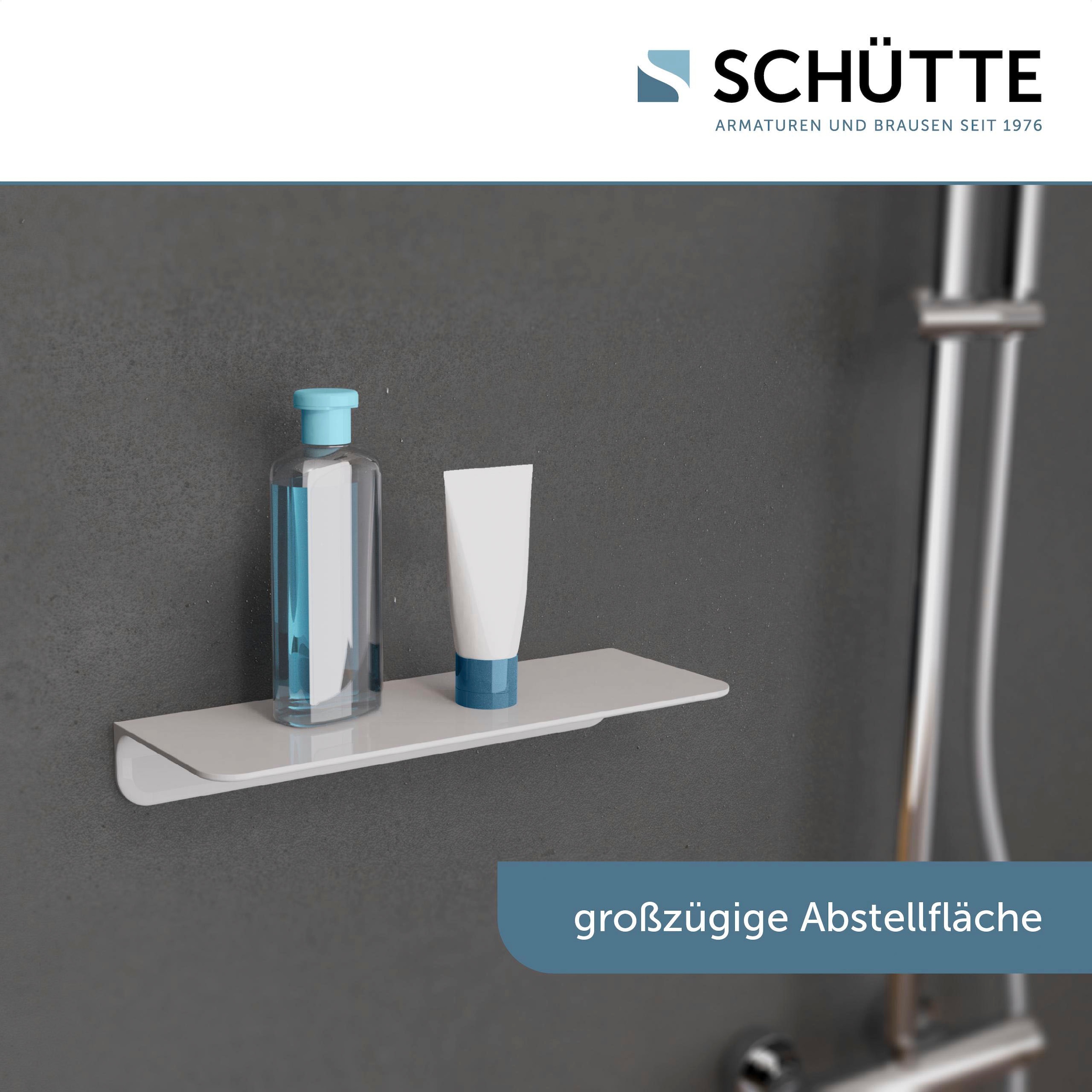 Schütte Duschregal ohne Bohren, Bad Regal für Badezimmer in Weiss oder Anthrazit