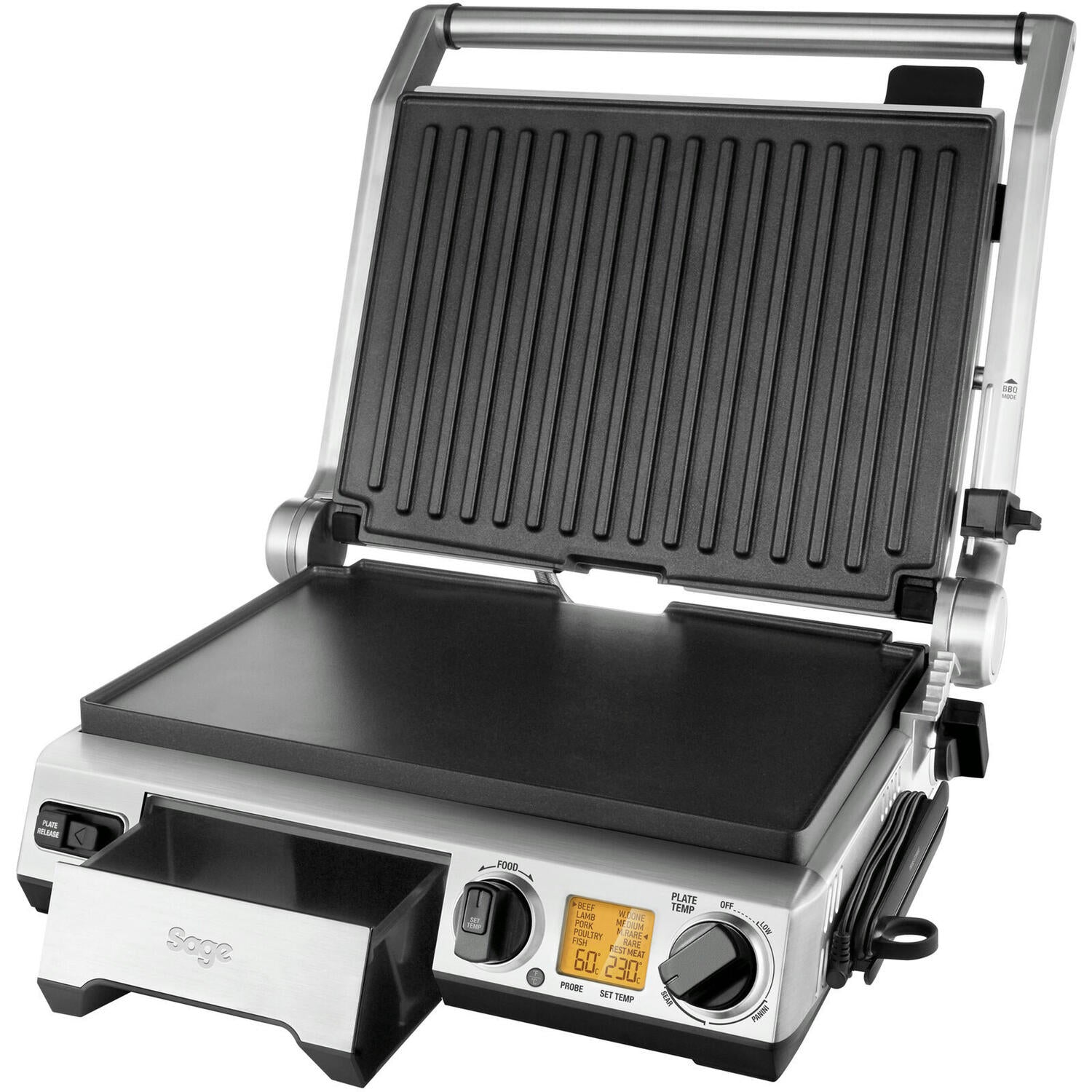 Sage  The Smart Grill Pro bordgrill - Brushed Stainless Steel