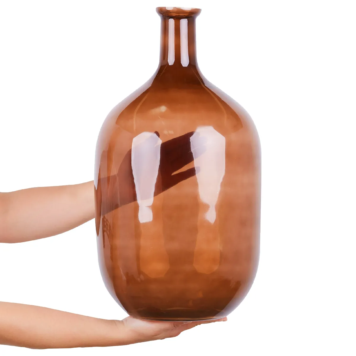 BELIANI Vase DALCHINI - Verre 51 cm Marron