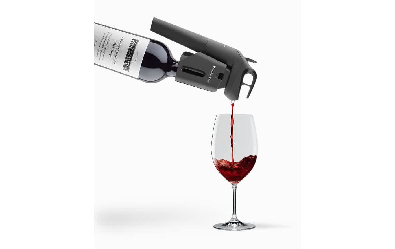 Weinausgiesser Timeless Three + 1 Stück, Schwarz<br>Wein-Set