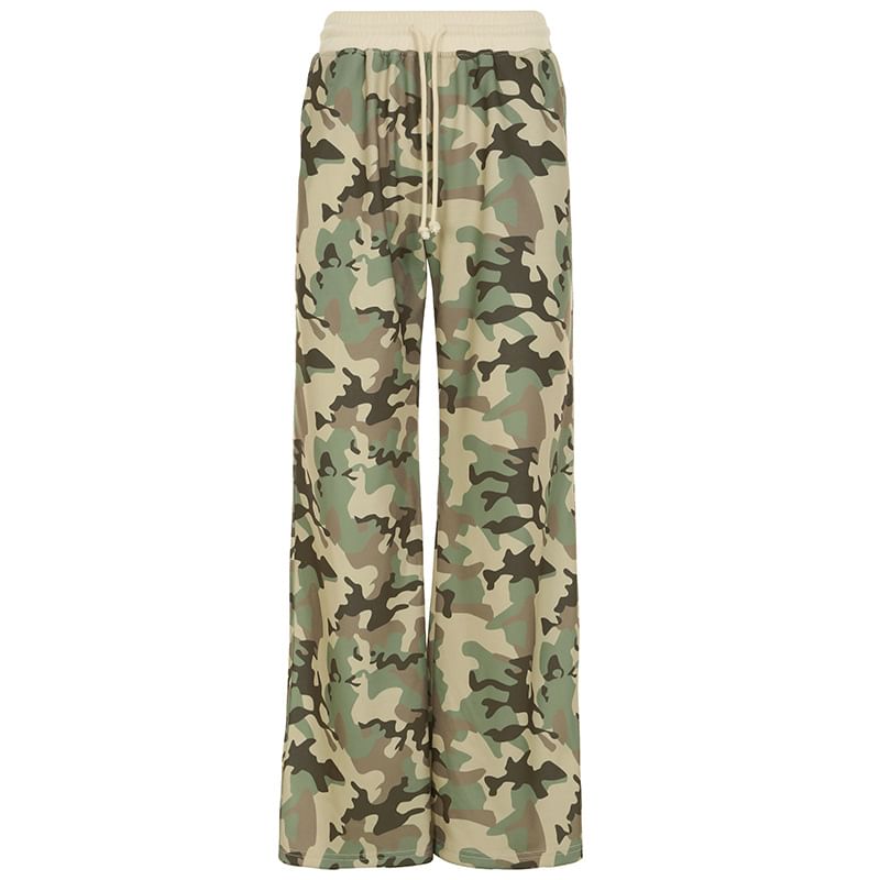 Cincine - Camouflageprint jack met rits / Joggingbroek met trekkoord in de taille / Set