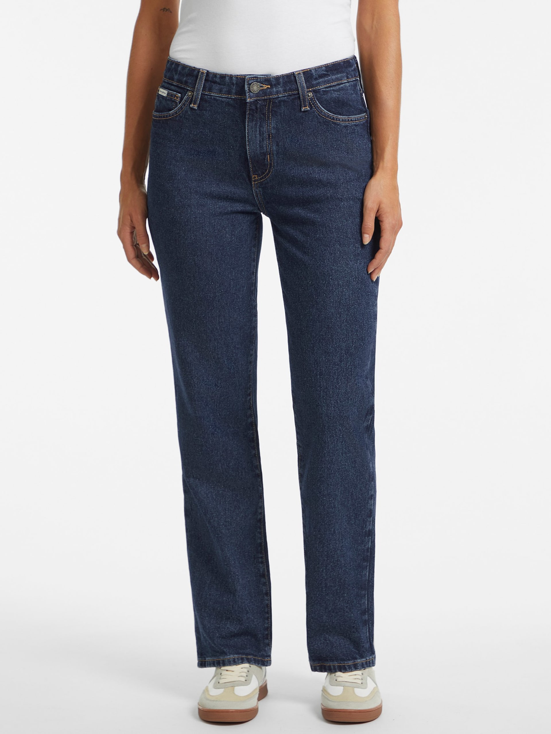 Calça jeans reta de cintura média G08
