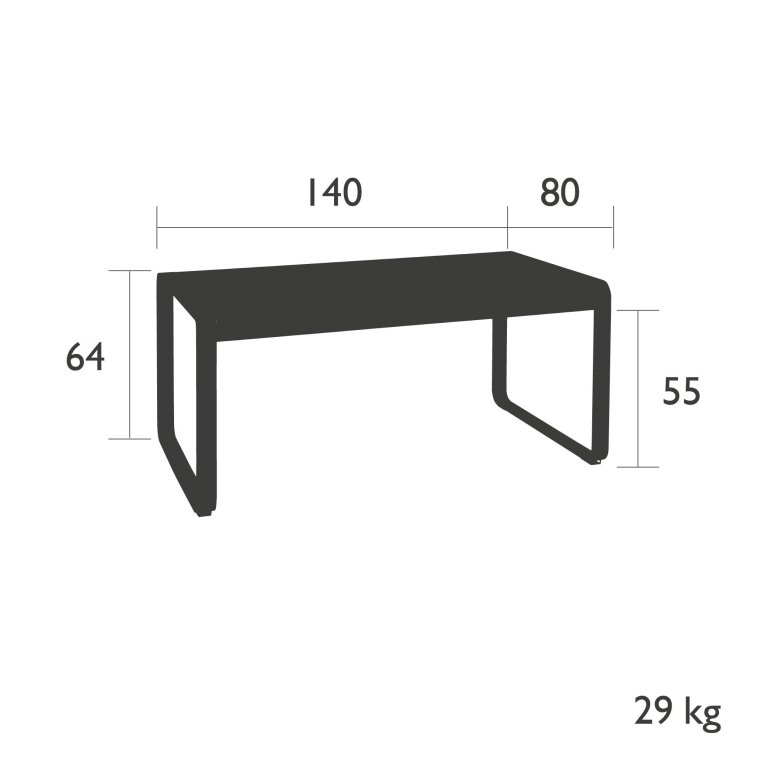 Fermob Bellevie salontafel 140x80 Liquorice