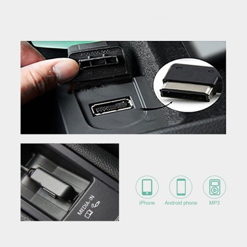 (30cm) Auto KFZ AMI MDI auf 3.5mm AUX (W) Musik Adapter Kabel Interface Konverter VW / Audi