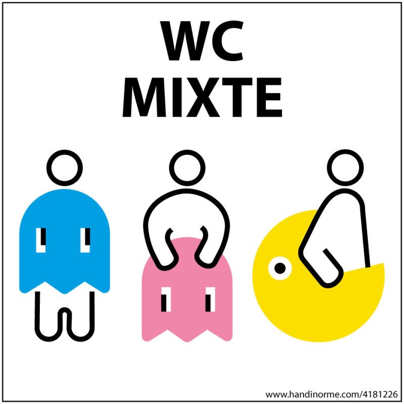 Panneau Homme+Femme+PMR + WC Mixte PacNorm