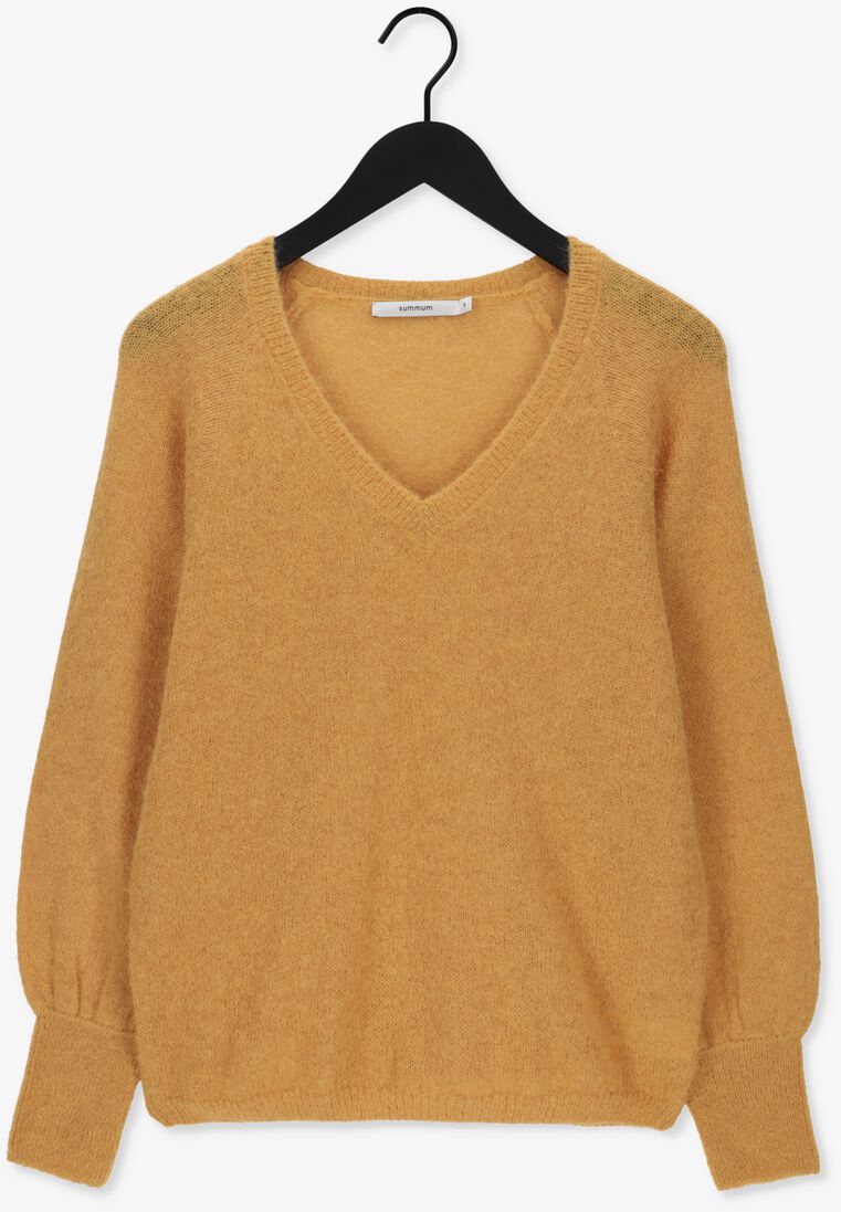 SUMMUM oker summum trui v-neck sweater feather light alpaca knit