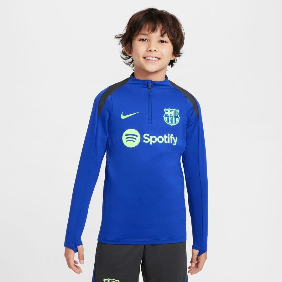 FC Barcelone Maillot d'Entraînement Dri-FIT Strike Drill 3ème - Bleu Royal/Gris/Vert Enfant