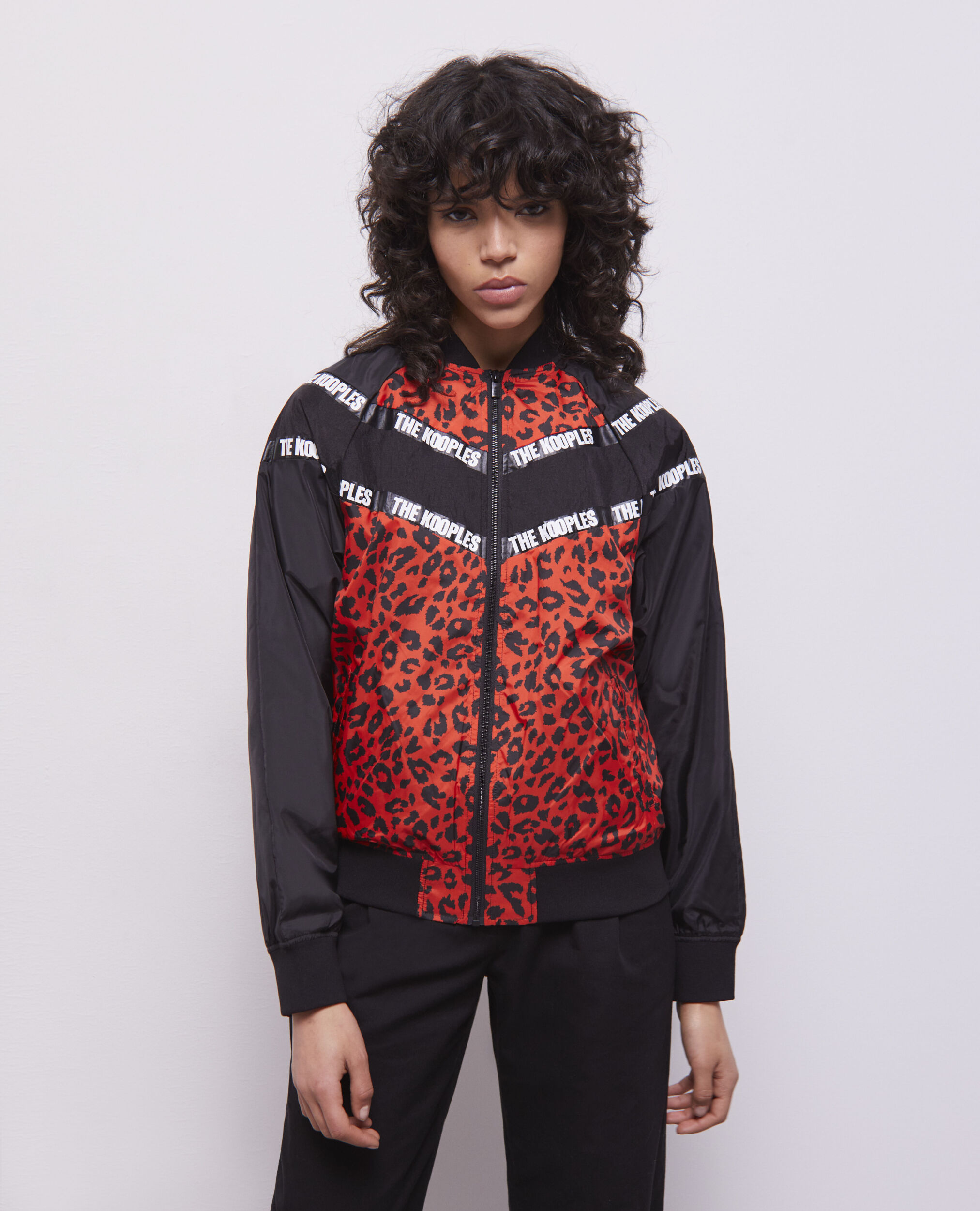 Blouson bicolore avec bandes logo