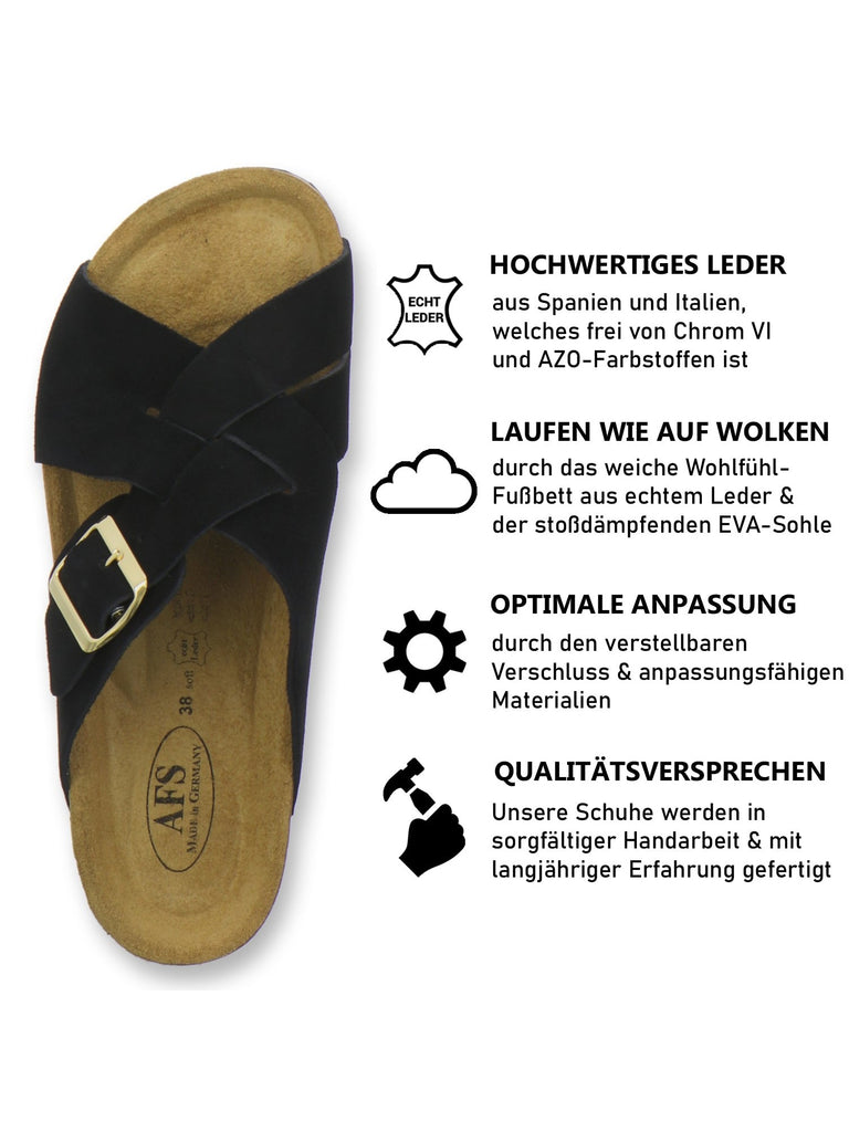 modische Pantoletten Damen Kralle schwarz