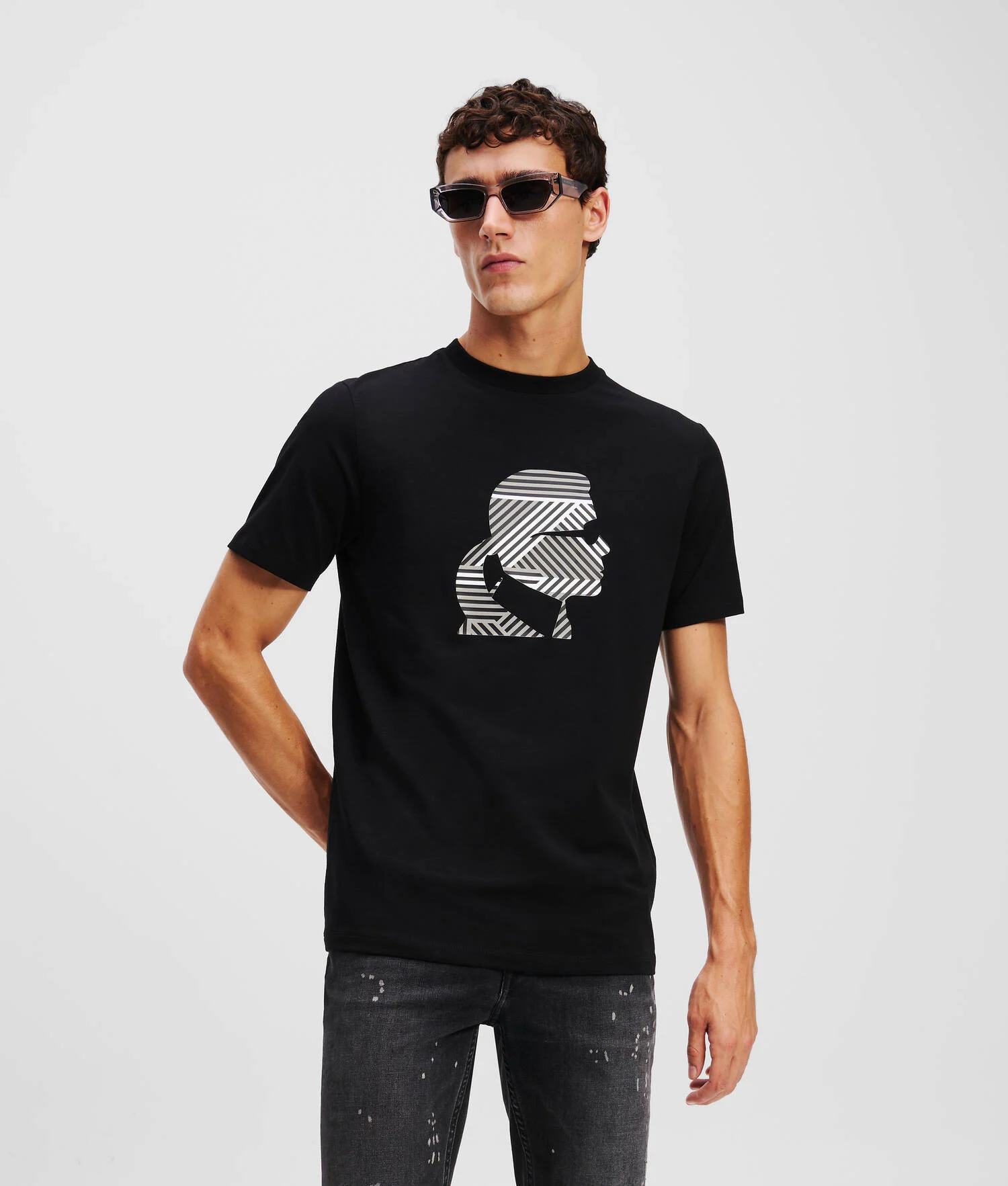 T-SHIRT IMPRIMÉ KARL - Noir