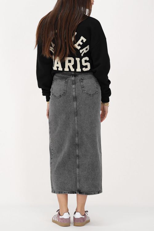 Grijze denim midi rok