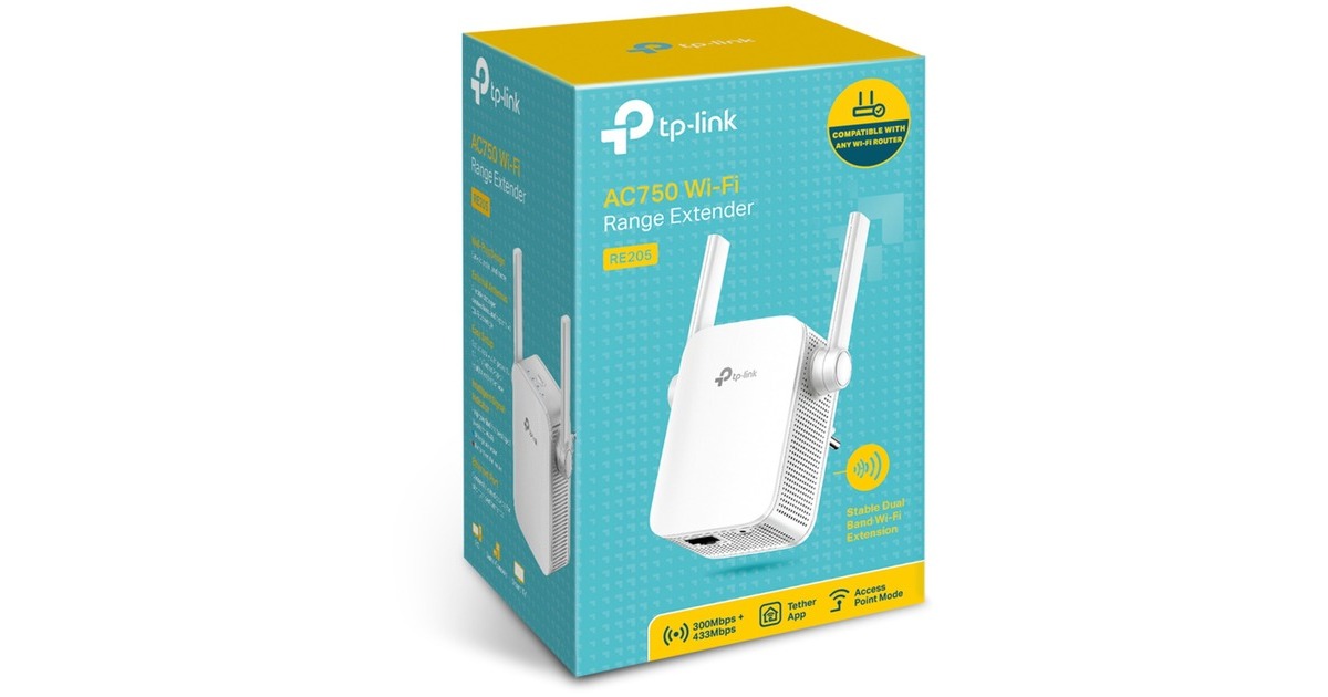 TP-LinkRE205 AC750 Wifi Range Extender (V4) repeater  (Wit)