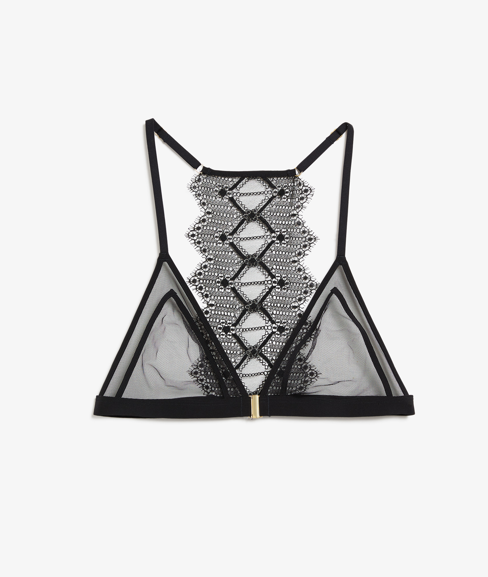 Triangle sans armatures en tulle dos dentelle